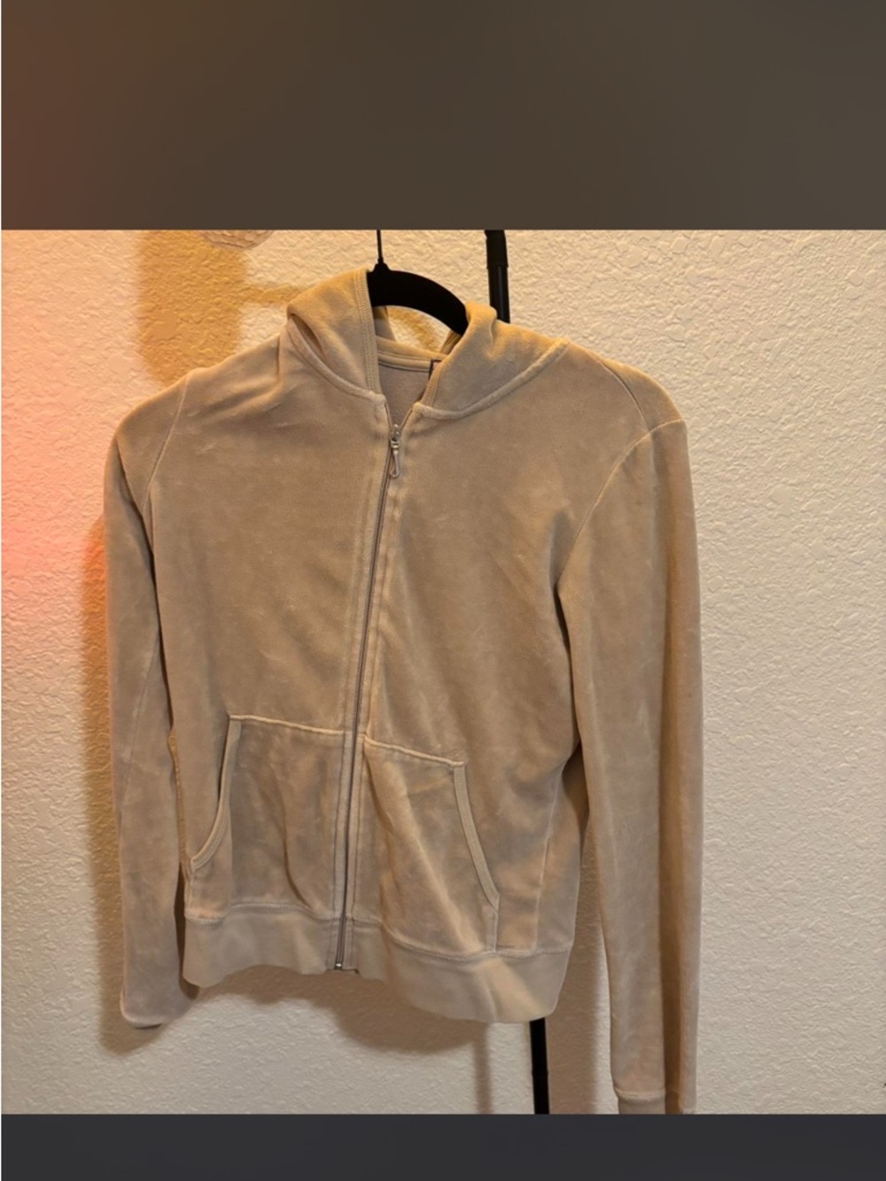 Juicy Couture Tan Velour Zip Hoodie